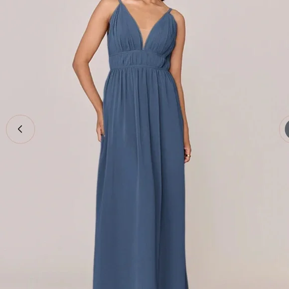 Revelry | Dresses | Revelry Dusty Blue Alma Chiffon Bridesmaid Dress Sz 8  Guc | Poshmark